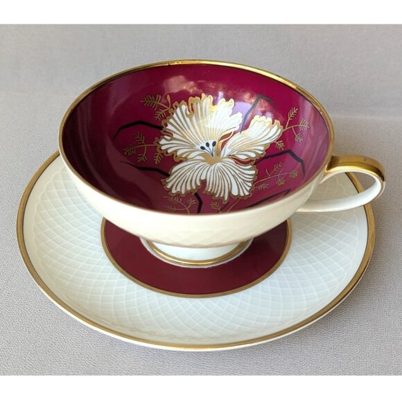 50s Royal Heidelberg Winterling Bavaria Germany White Iris Tea Cup and Saucer - Picture 1 of 9